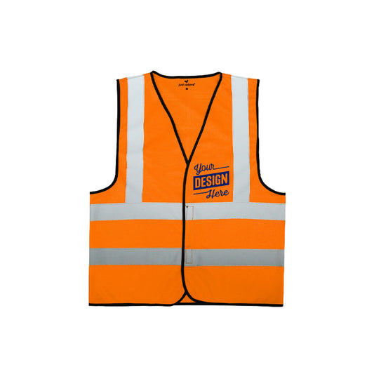 Reflective Safety Vest with Black Piping, Unisex