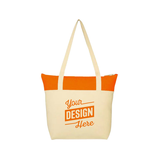 Two Tone Canvas Bag with Zip