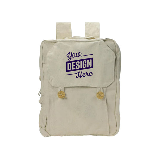 Black & Natural Cotton Backpacks with Zipper Closure