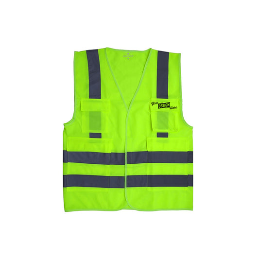 Polyester Safety Vest with Reflective and pockets, Unisex