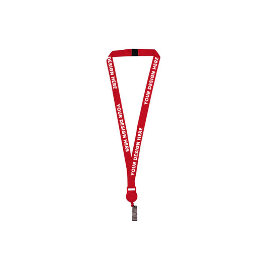 Lanyard with Reel Badge and Safety Lock, 20 mm