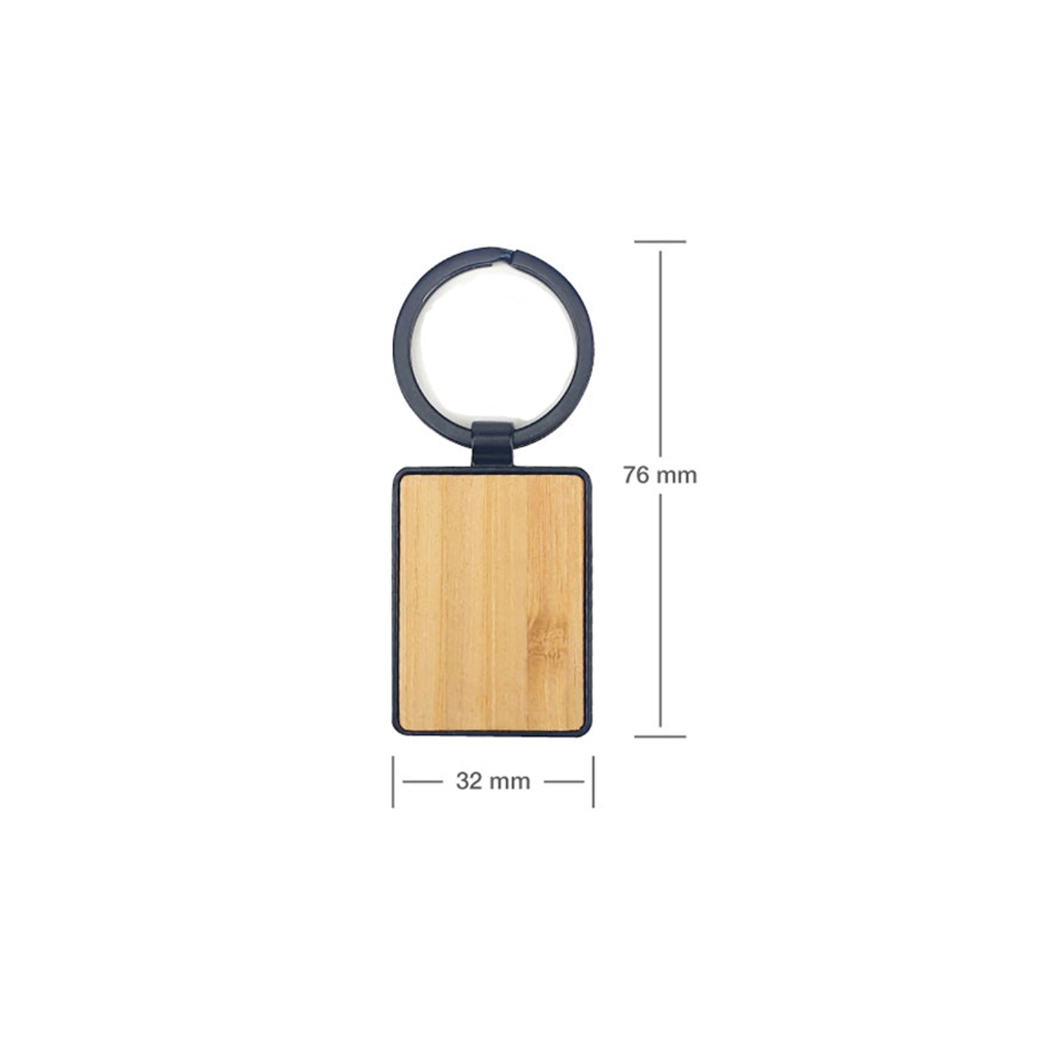 Metal Keychains with Bamboo, Wholesale, Blank - Just Adore