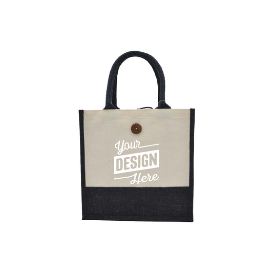 Eco-Safe, Two Tone Jute with Canvas Bag - Small