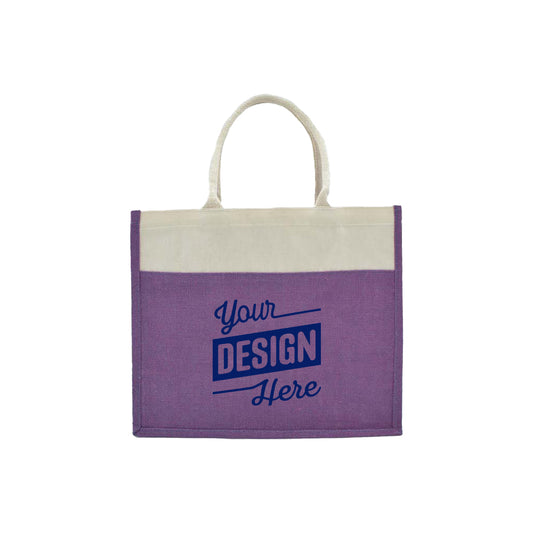 Two Tone Jute Canvas Bag, Large