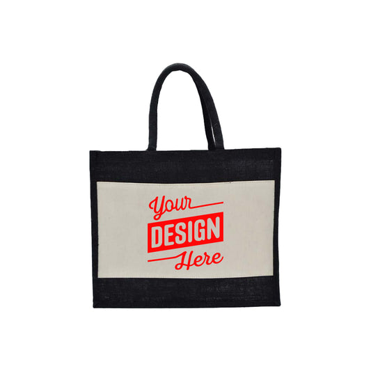 Sustainable Two Tone Jute with Canvas Bag, Large