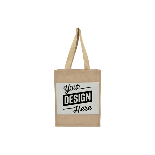 Sustainable Two Tone Jute with Canvas Bag, Small