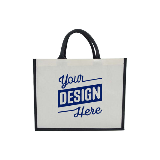 Black and White, Jute with Canvas Bag