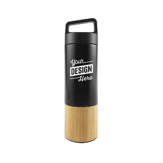 Eco-friendly Double Wall Travel Bottle with Bamboo base