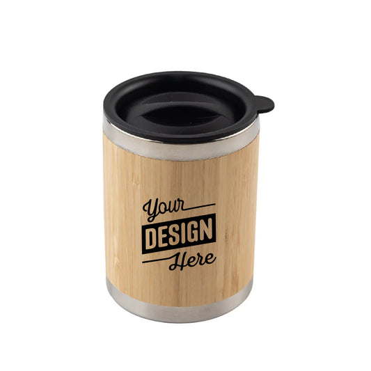 Stainless steel mug with bamboo body
